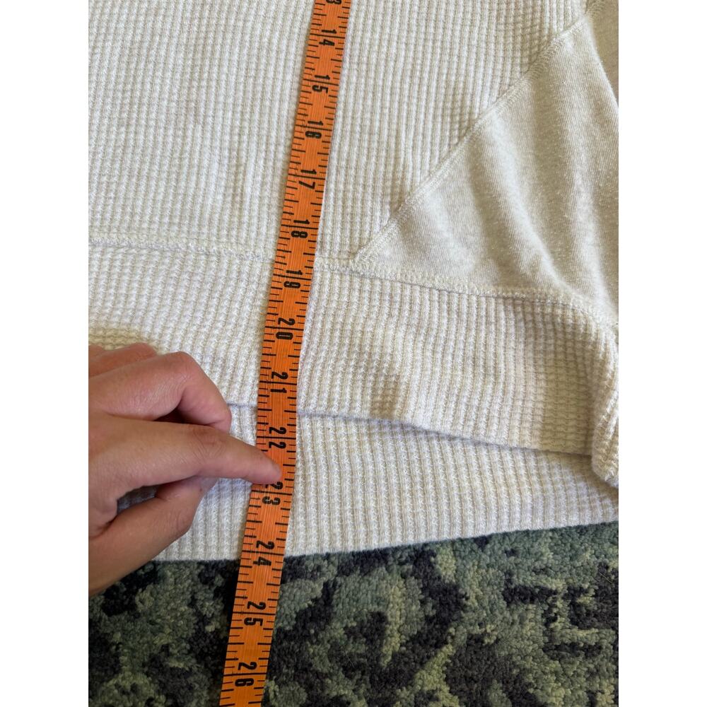 OFFLINE by Aerie Wow! Waffle Knit Pullover Beige Long-Sleeve Lounge Casual- Sz L - Picture 10 of 11